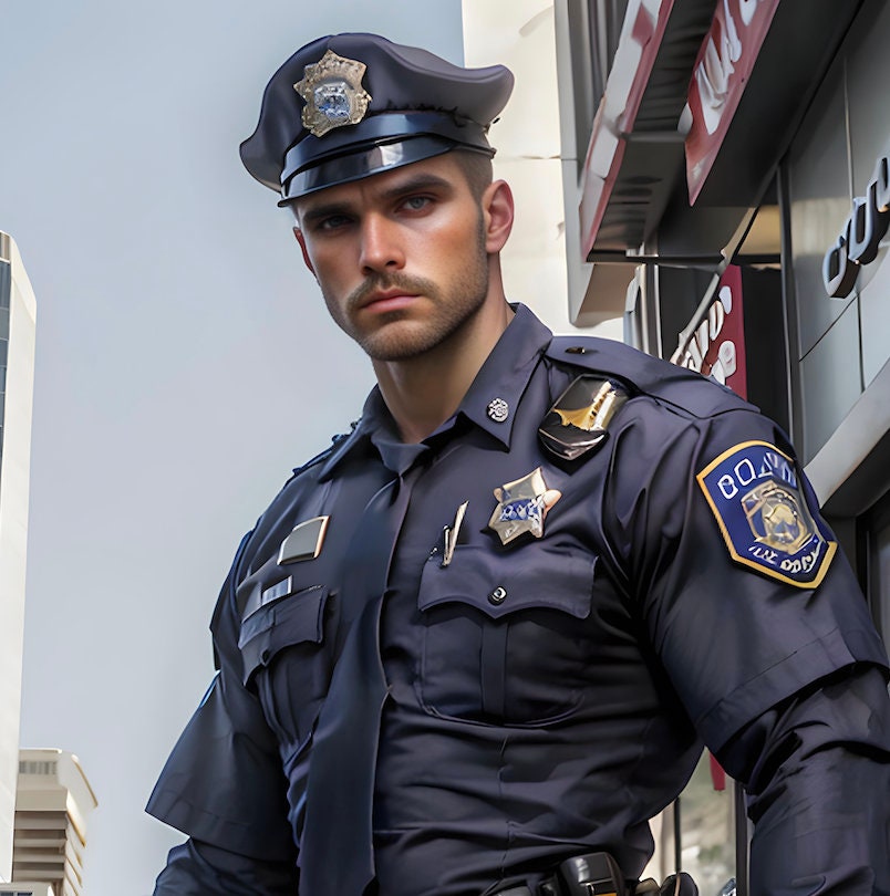 Gay Poster Naked Man Policeman LGBTQ Print Hot Guy Pride Etsy UK