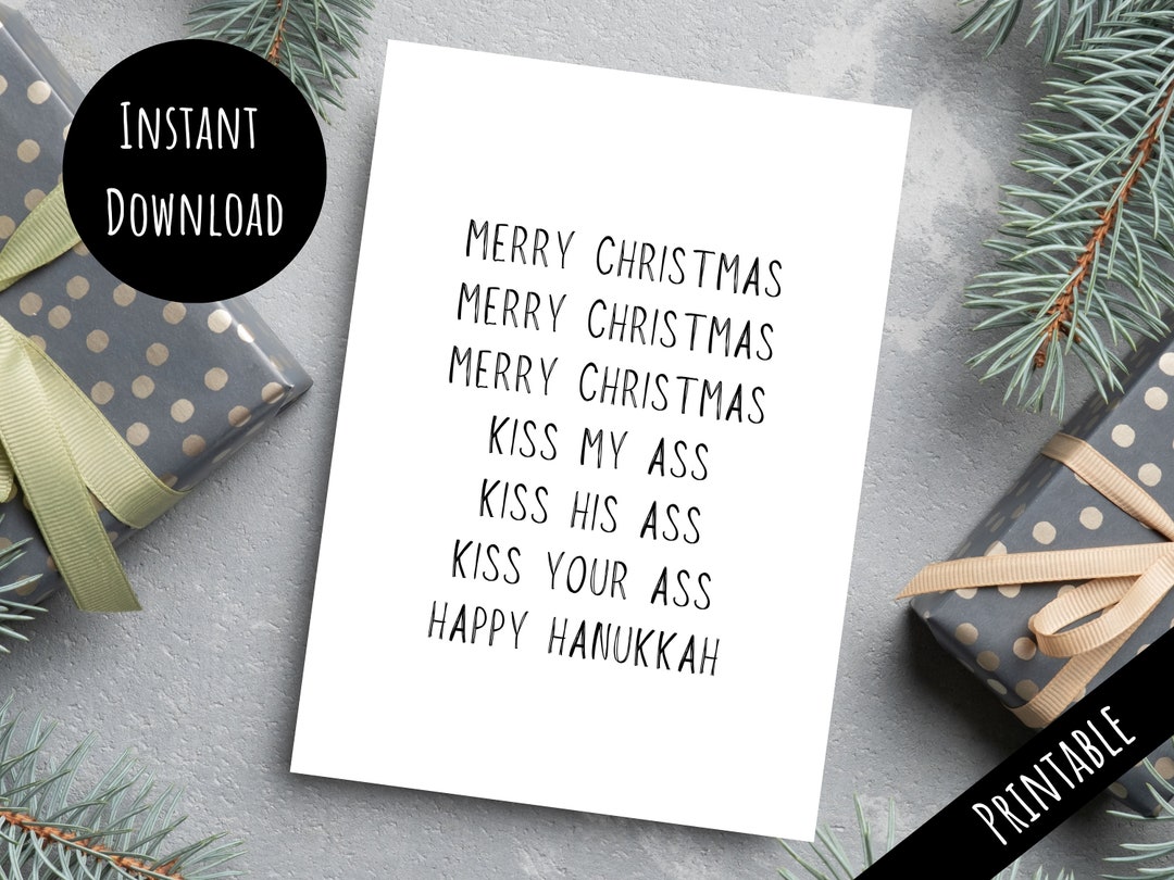 Printable Christmas Vacation Kiss My Ass Corporate Card Funny Merry