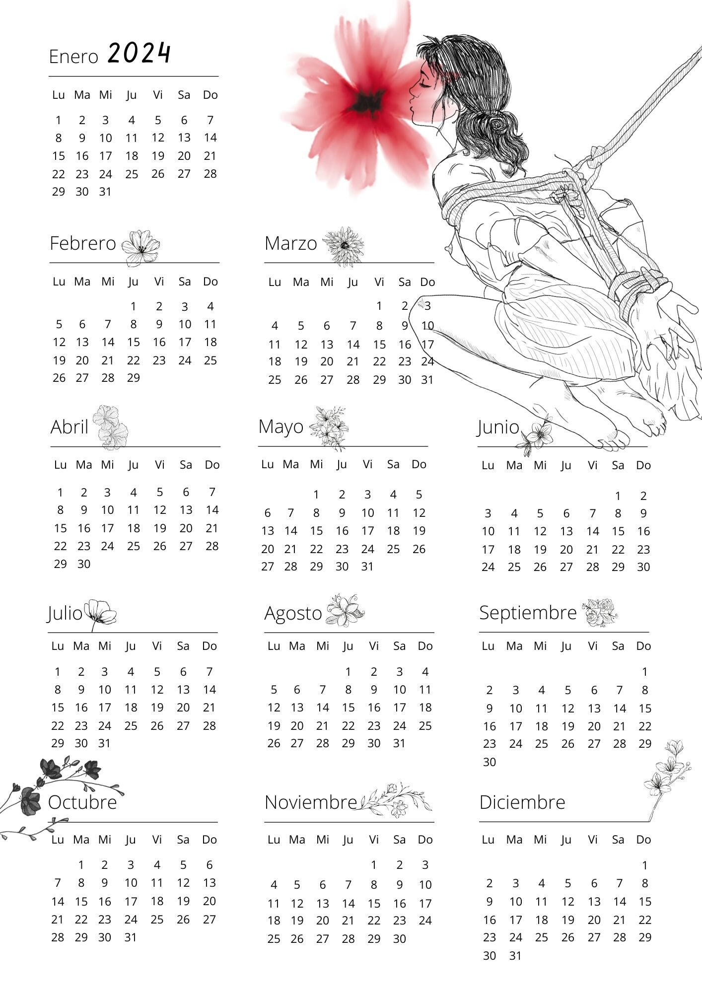 Nude Female Calendar Etsy