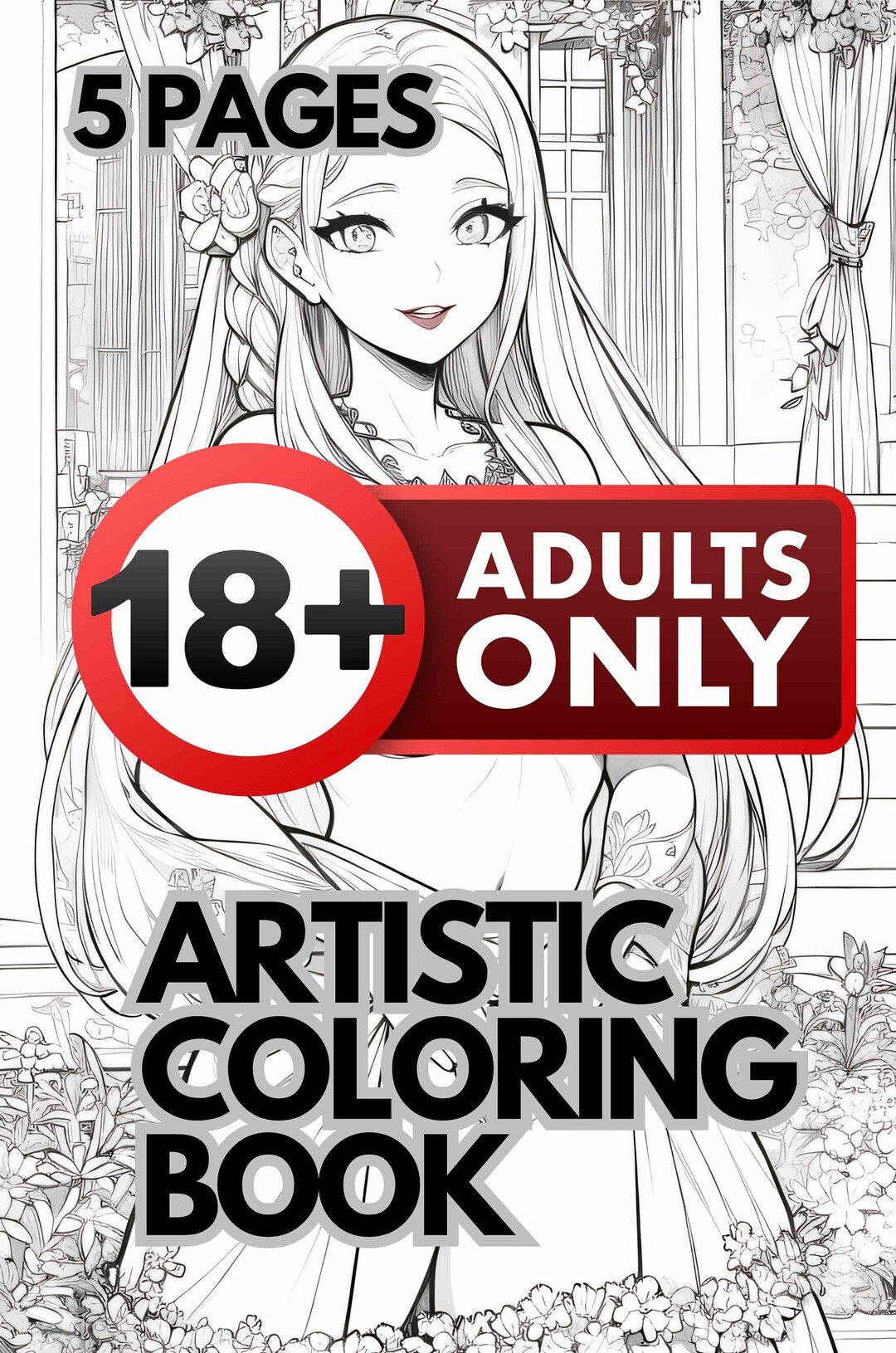 Sexy Coloring Book 5 PAGES MATURE CONTENT Waifu Poses Edition Adult Anime Matured Etsy