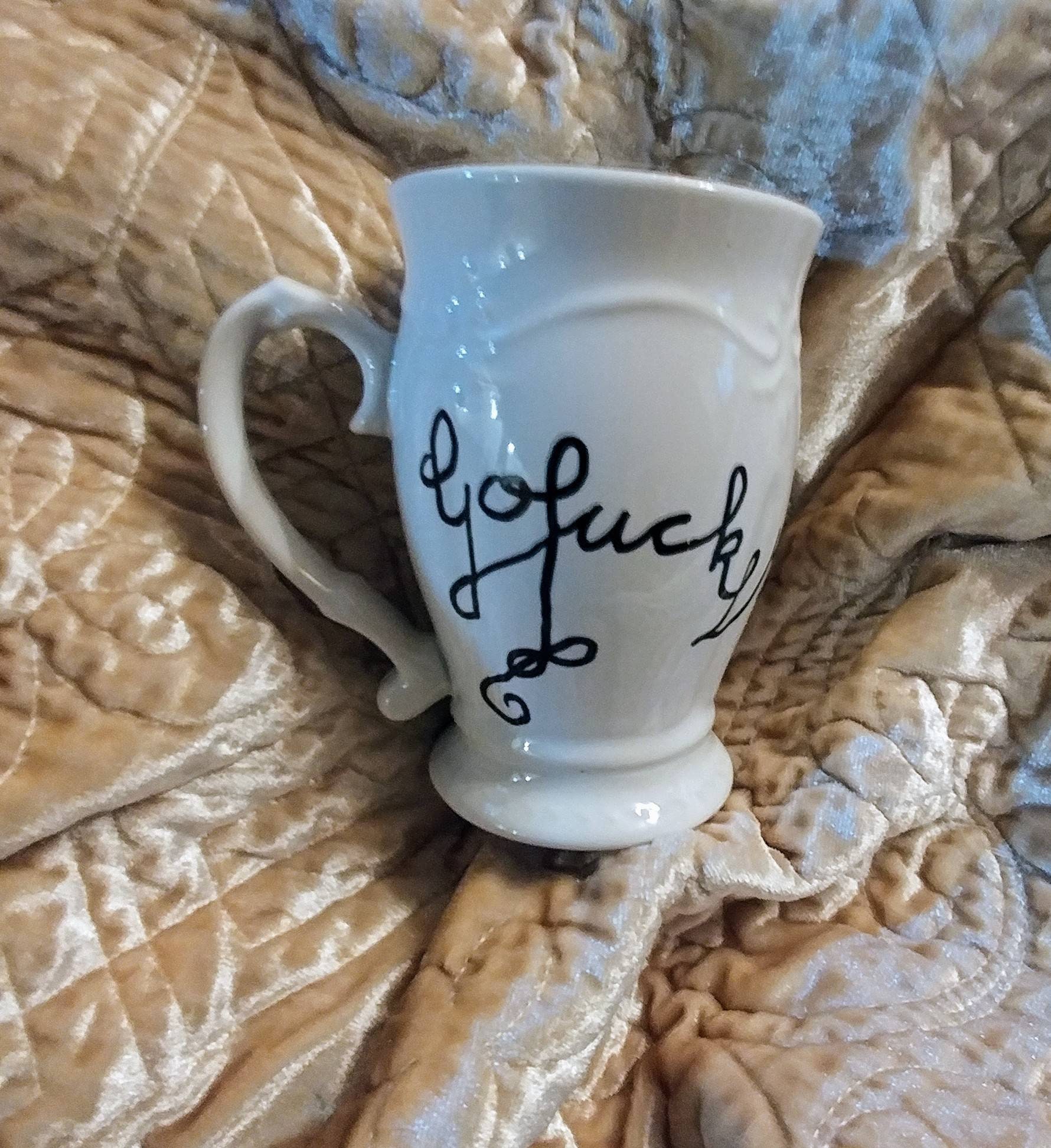 Go Fuck Yourself Mug Fuck Off Gifts Cup Under 35 Custom Calligraphy Handlettering Etsy