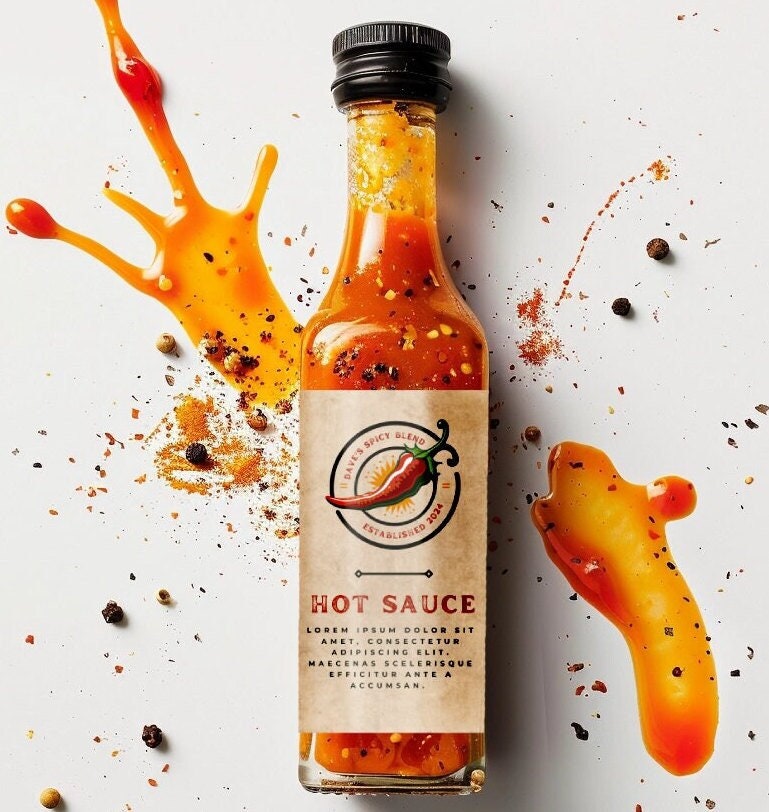 Hot Sauce Label Customizable For Print Or Digital Wedding Favor And Party Gifts Edit For