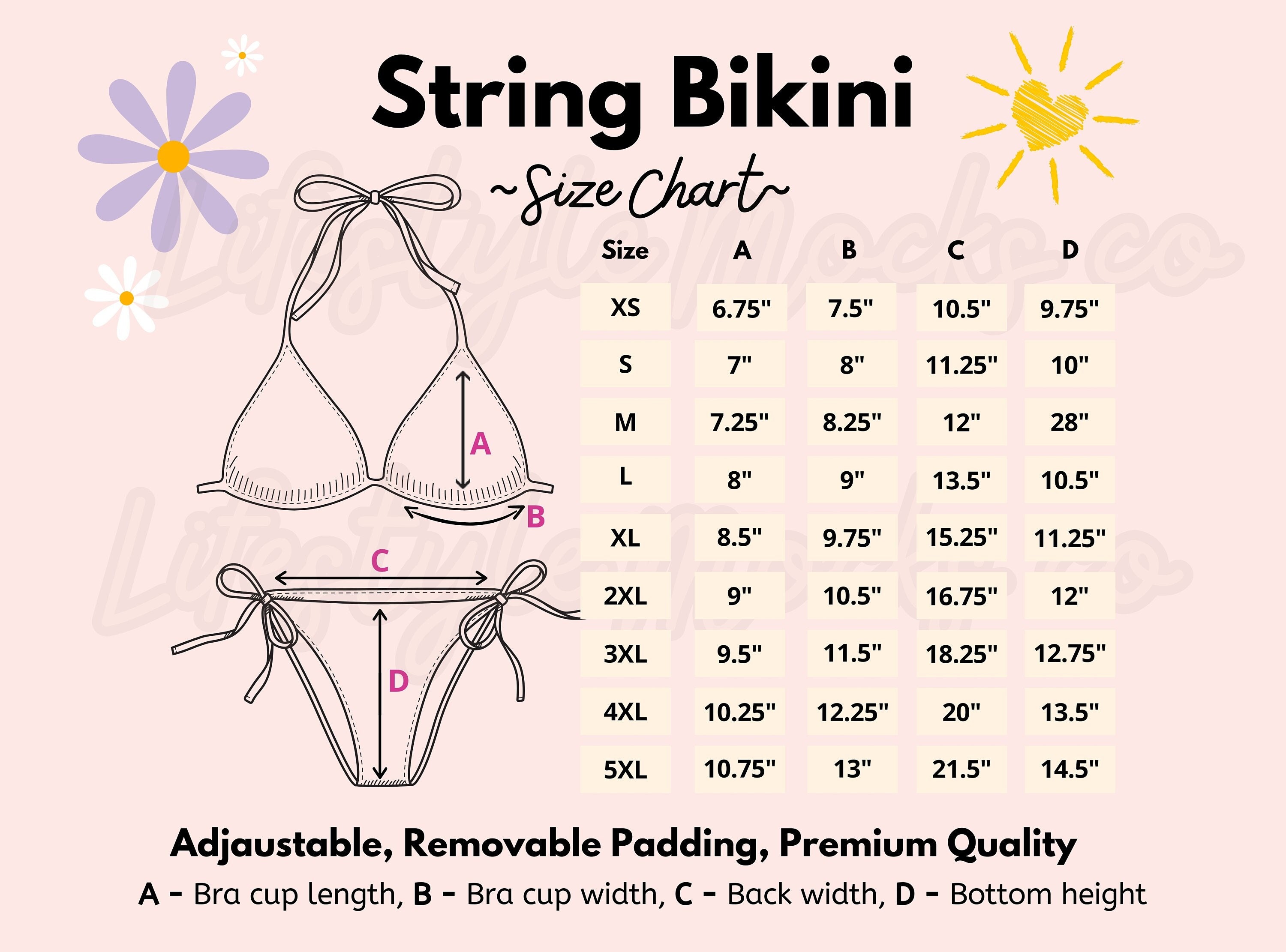 String Bikini Size Chart All Over Recycled String Bikini Size Chart Measure Women S String