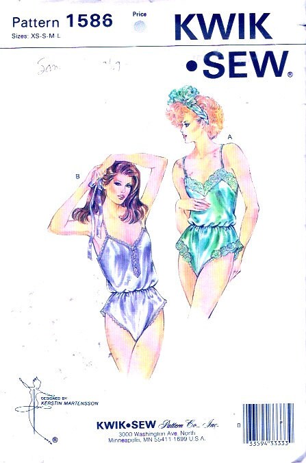 80s Teddy Lingerie Sewing Pattern Kwik Sew 1586 Size XS To Etsy