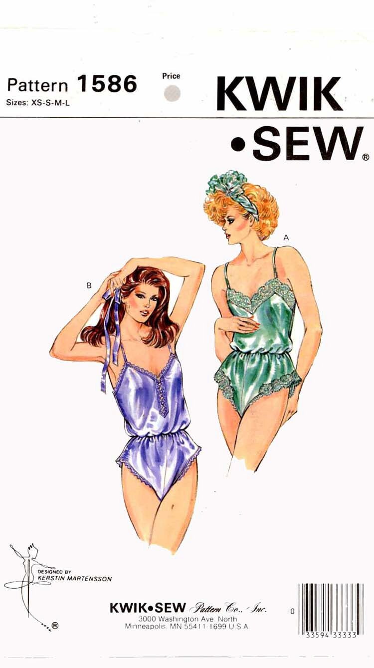 80s Teddy Lingerie Sewing Pattern Kwik Sew 1586 Size XS To Etsy
