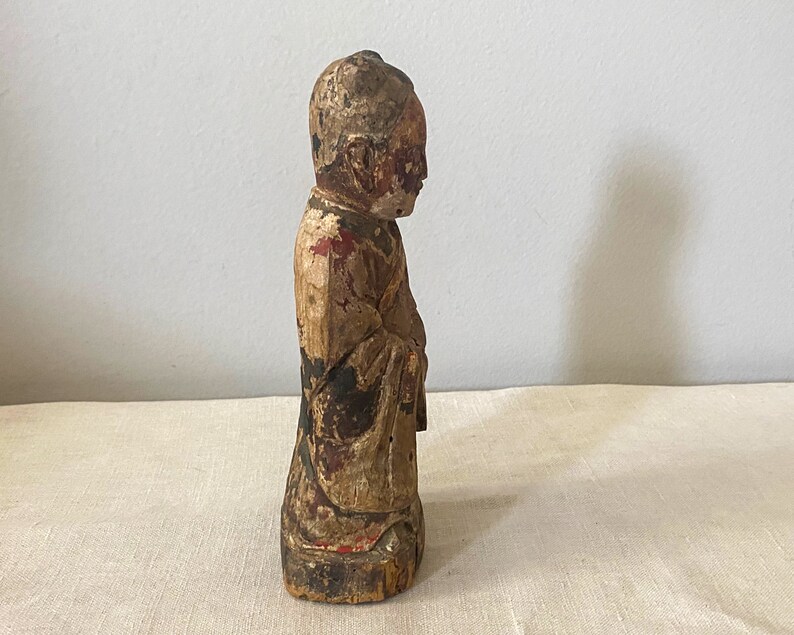 Ming Dynasty Statue Antique Carved Wood Chinese Sculpture Etsy