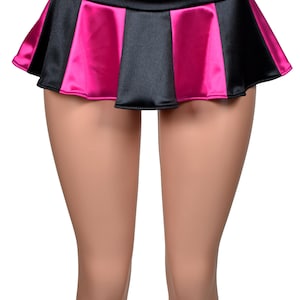 Black And Red Stretch Satin Micro Mini Skirt Xs S M L Xl Xl Xl Lingerie Color Options