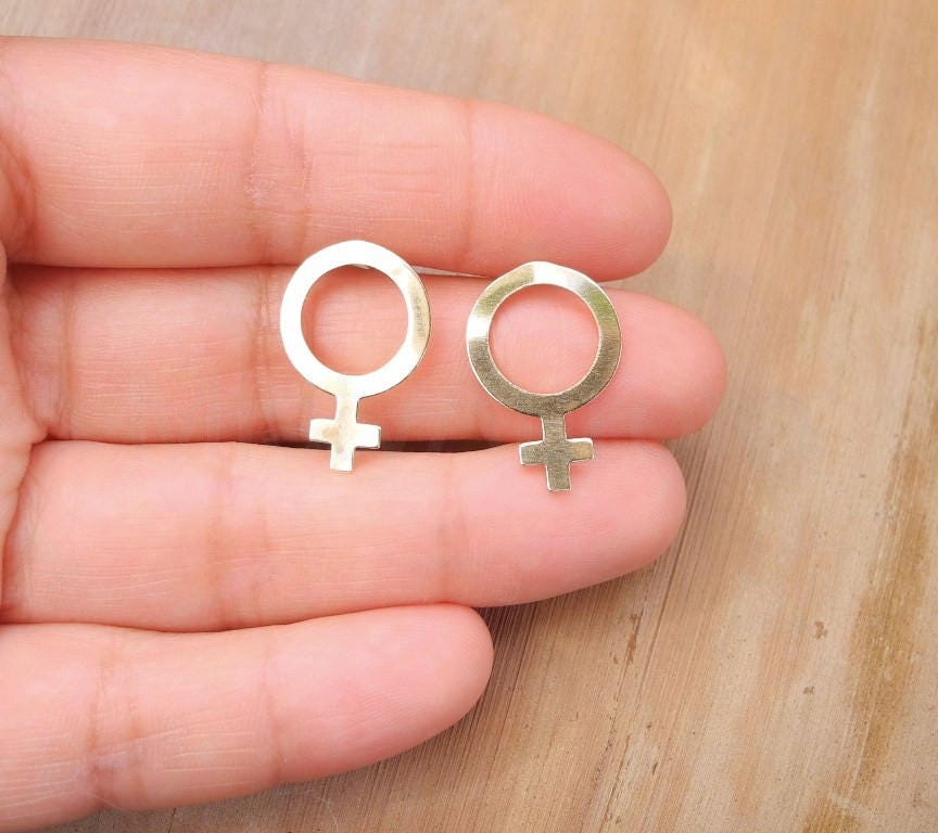 Feminist Earrings Lesbian Earrings Large Female Symbol Etsy