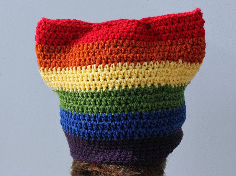 LGBTQ Pride Rainbow Pussy Hat Gender Neutral Hat Chose Pride Etsy