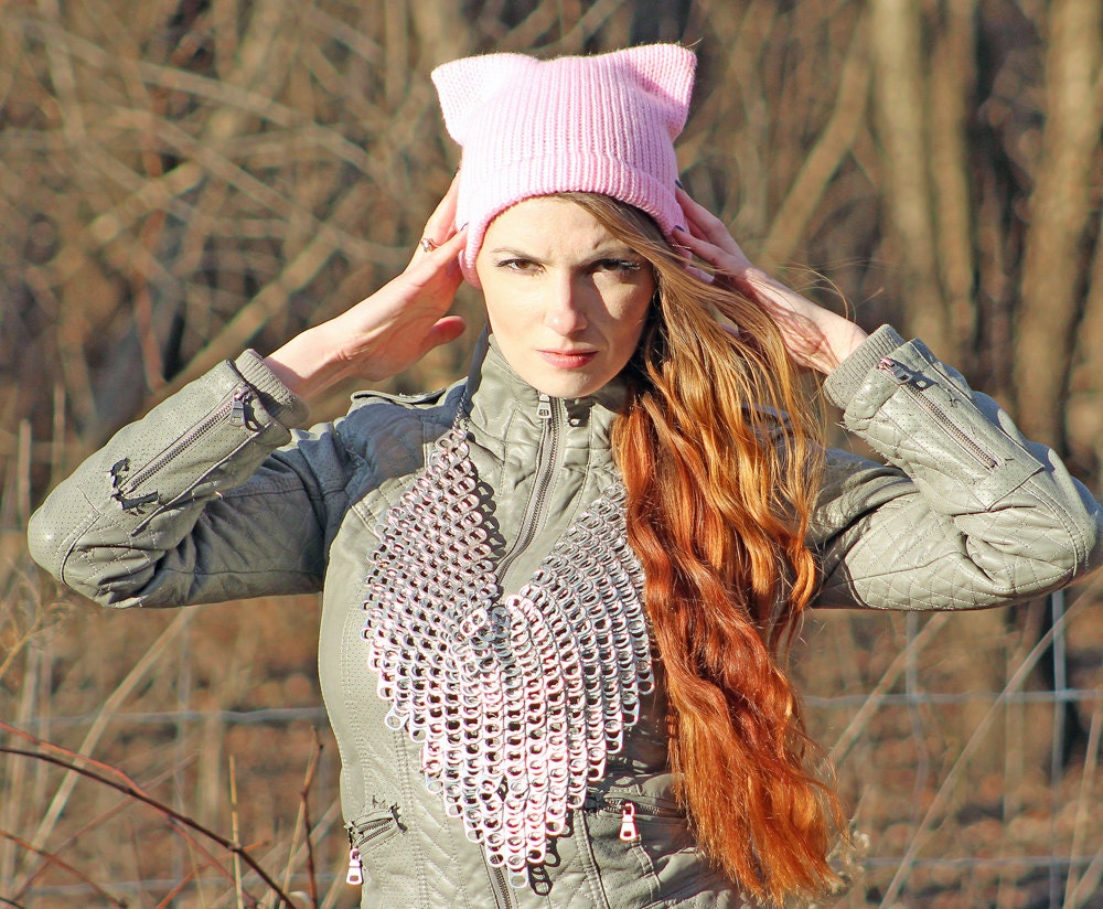 Light Pink Pussy Hat Cat Kitten Hat Blush Pink Ear Slouchy Cap Women S Rights March On