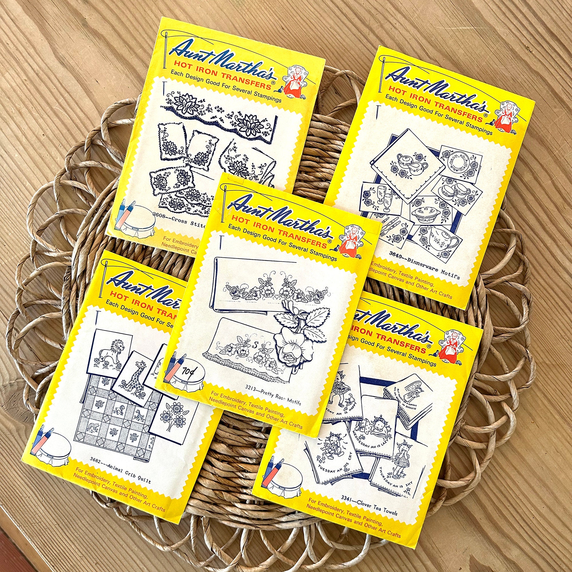 Vintage Aunt Martha S Hot Iron Transfers Needlepoint Templates Etsy
