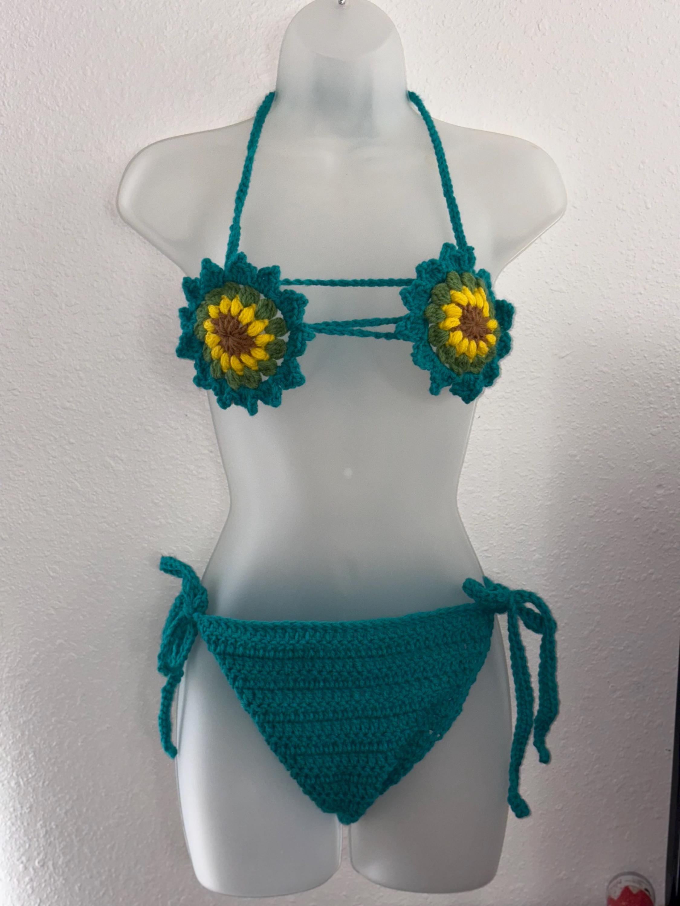 Handmade Crochet Flower Bikini Set Etsy