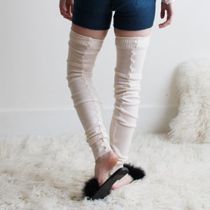 Merino Wool Stockings Womens Wool Thigh High Leg Warmers Ready