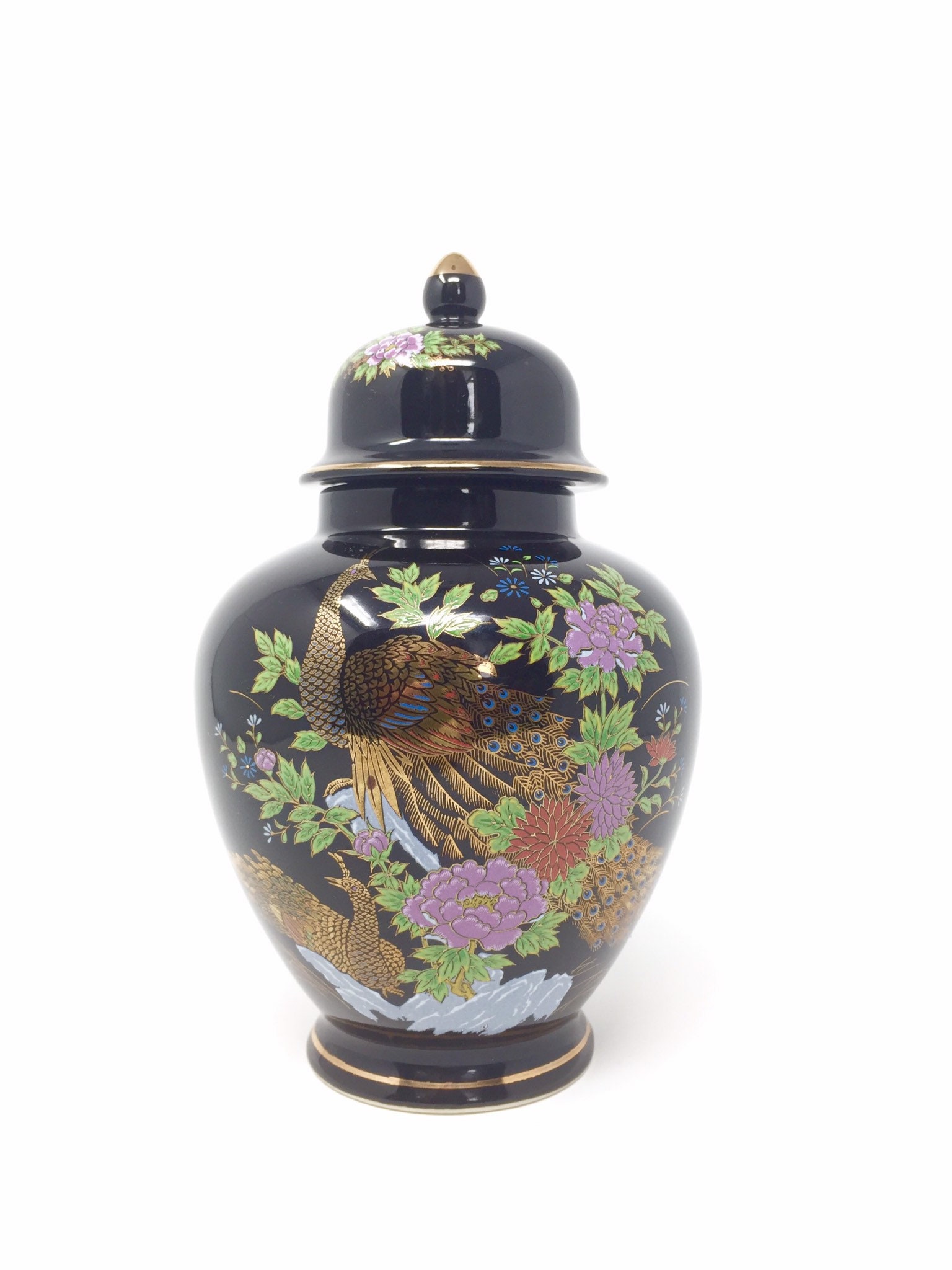 Japanese Interpur Ceramic Lidded Vase Vintage 1970s Etsy