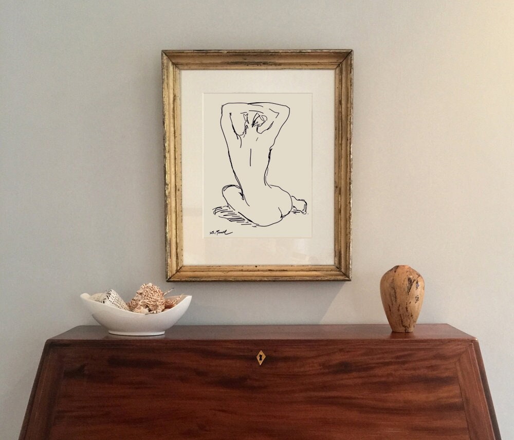 Nude Line Drawing Etsy