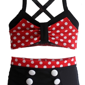 Jojo Bikini In Minnie Size Months T T Sale Girls High Waisted Swimsuit Retro