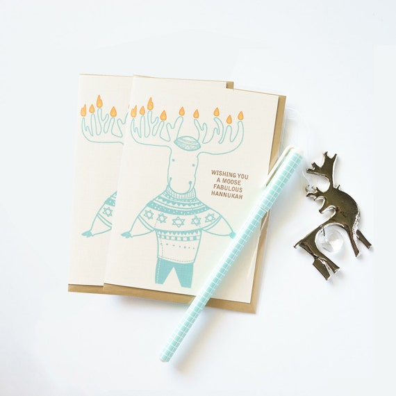hannukah / hanukkah / chanukah assorted cheeky card set of 6