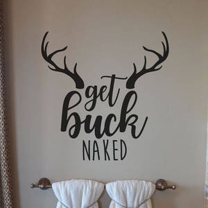 Get Buck Naked Wall Sticker Decal For The Bathroom Wall Decor Bm Etsy