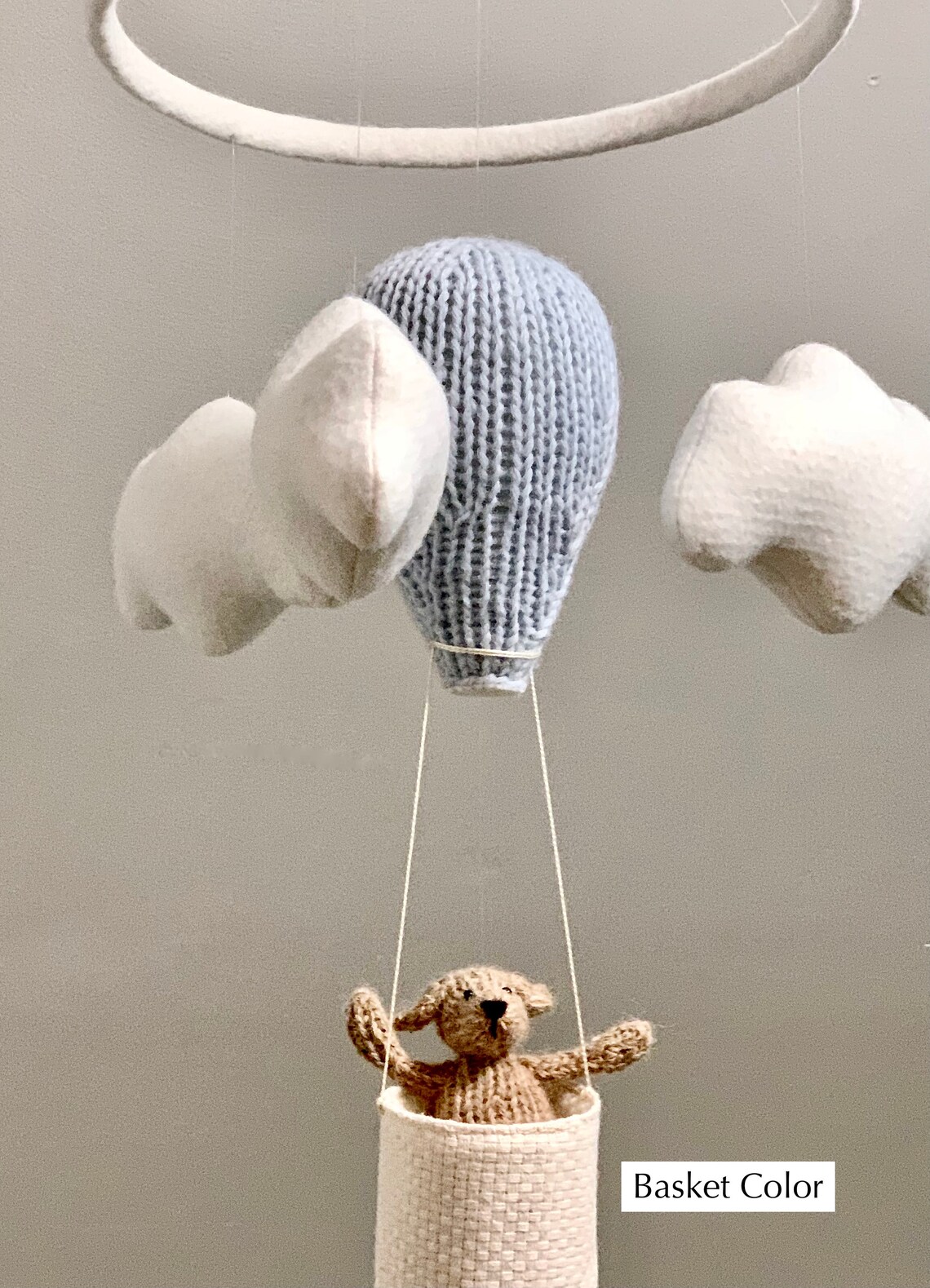 Elephant Baby Mobile Hot Air Balloon Mobile Elephant Nursery Etsy