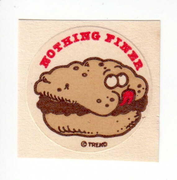 Rare Vintage Trend Matte Scratch and Sniff Hamburger Sticker - 80's Nothing Finer - Scented Stinky Sticker Burger