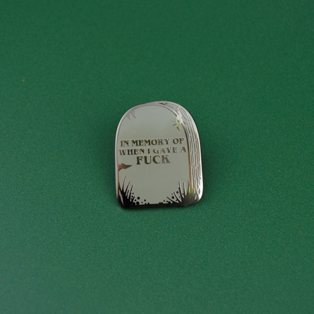 In Memory Of When I Gave A Fuck Pin Badge Hard Enamel Nickel Free Brooch Goth Halloween Horror