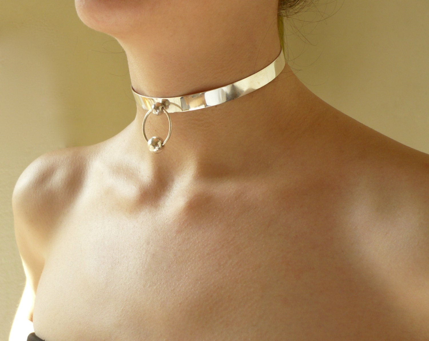 Bdsm bronze slave collar