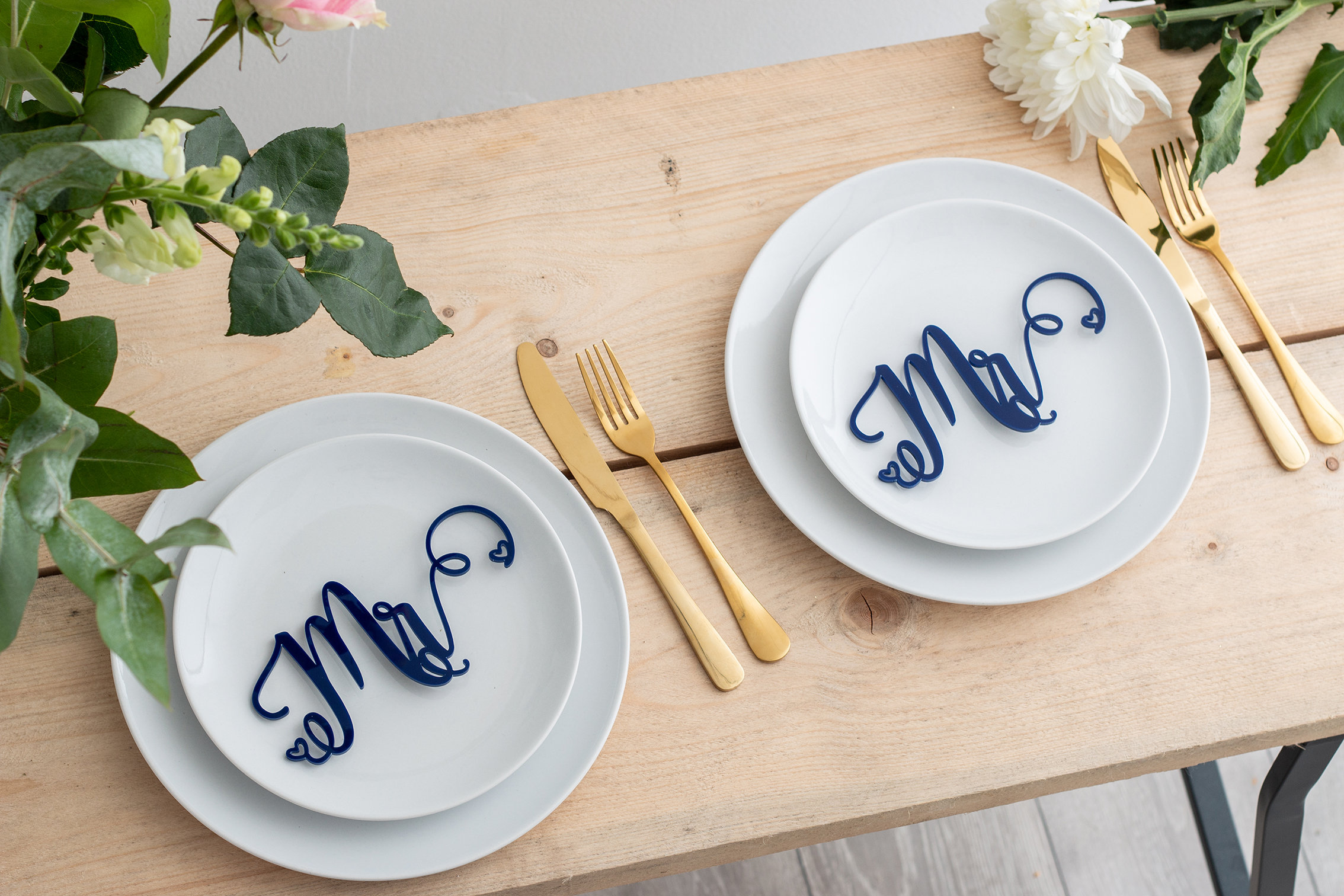 Mr & Place Settings - Groom Table Decorations Wedding Top Setting