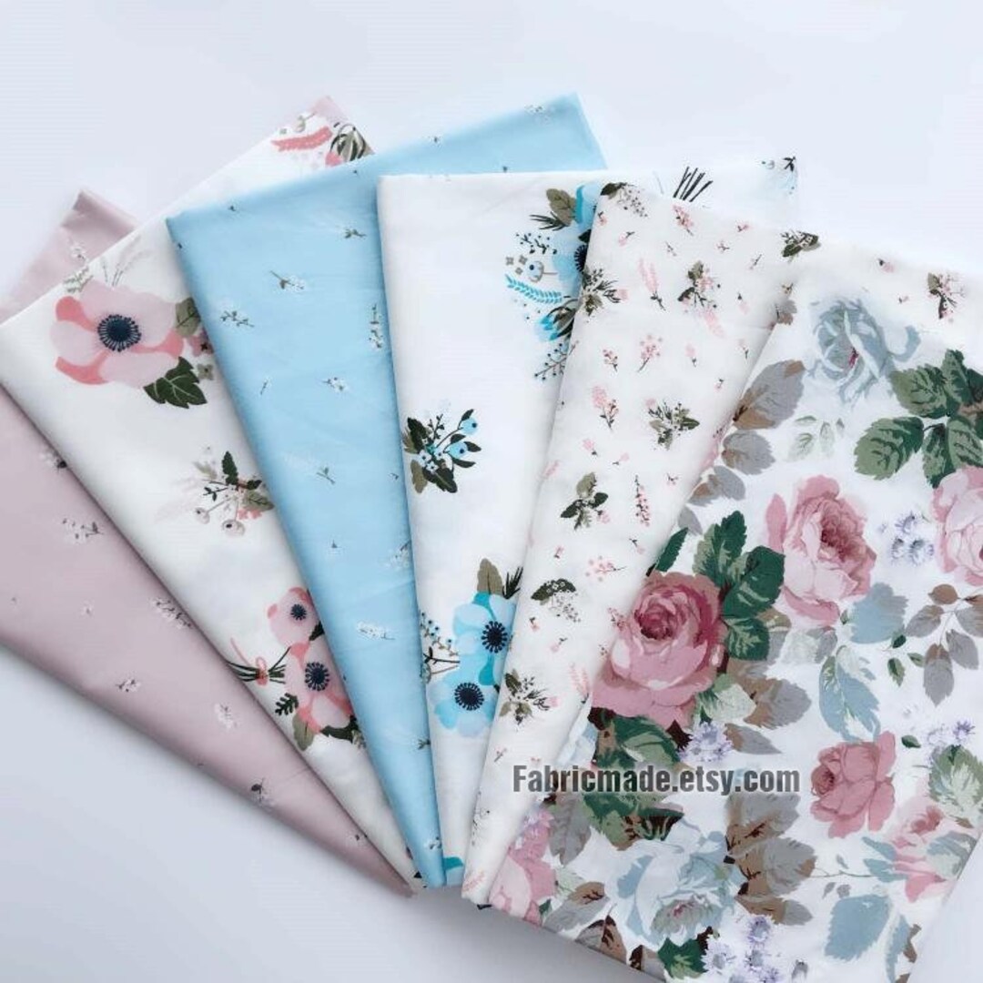 Rose Flower Cotton Nude Pink Rose Coordinating Cotton Fabric Quilt Fabric Yard Etsy