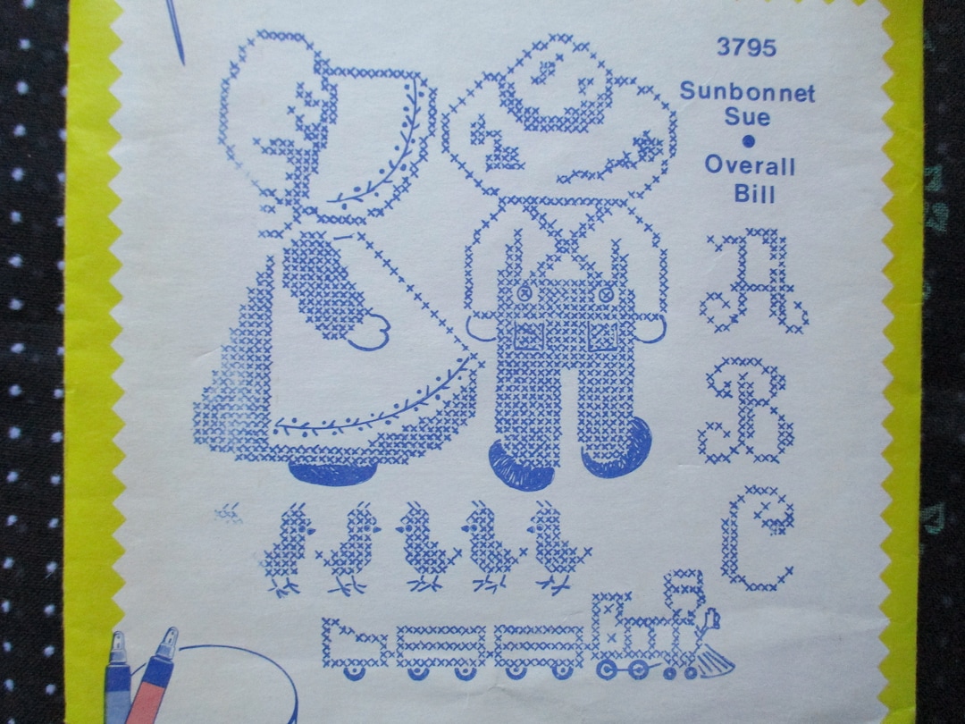 Vintage Aunt Martha S Hot Iron Transfer Pattern Sunbonnet Sue And