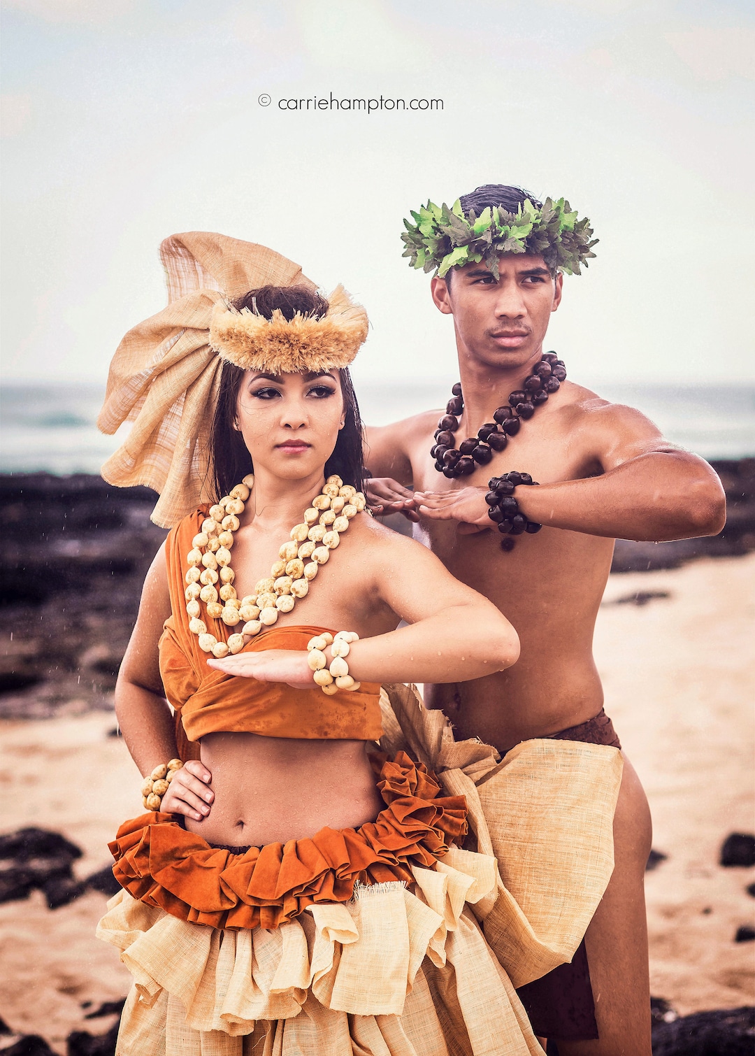 Hula Kahiko Hawaiian Dancer Art Print Hula Girl Man And Woman Etsy