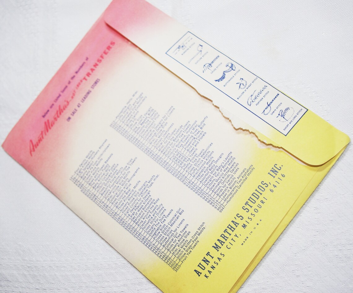 Vintage S Aunt Martha S Hot Iron Transfer Designs Etsy