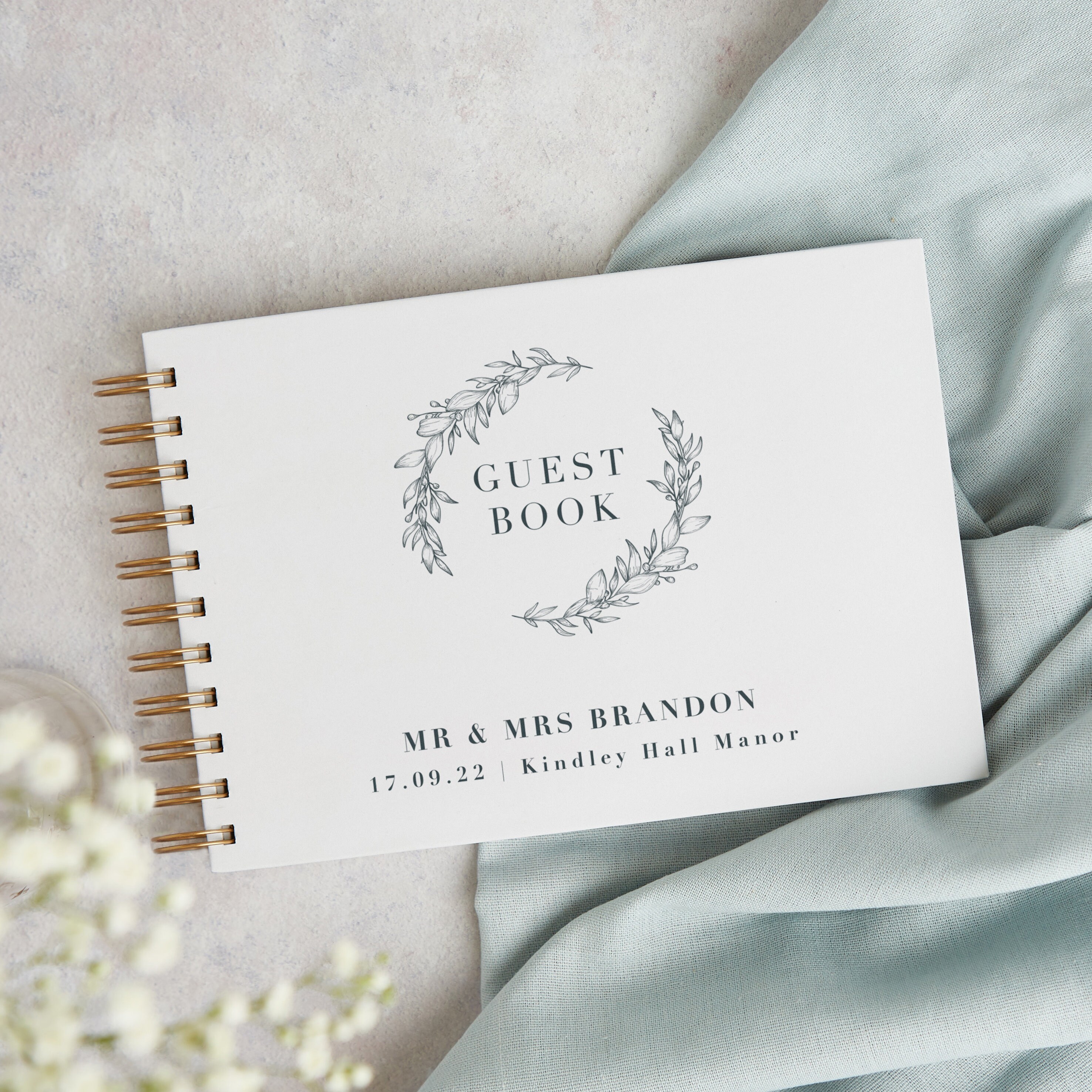 Foliage Monogram Wedding Guest Book