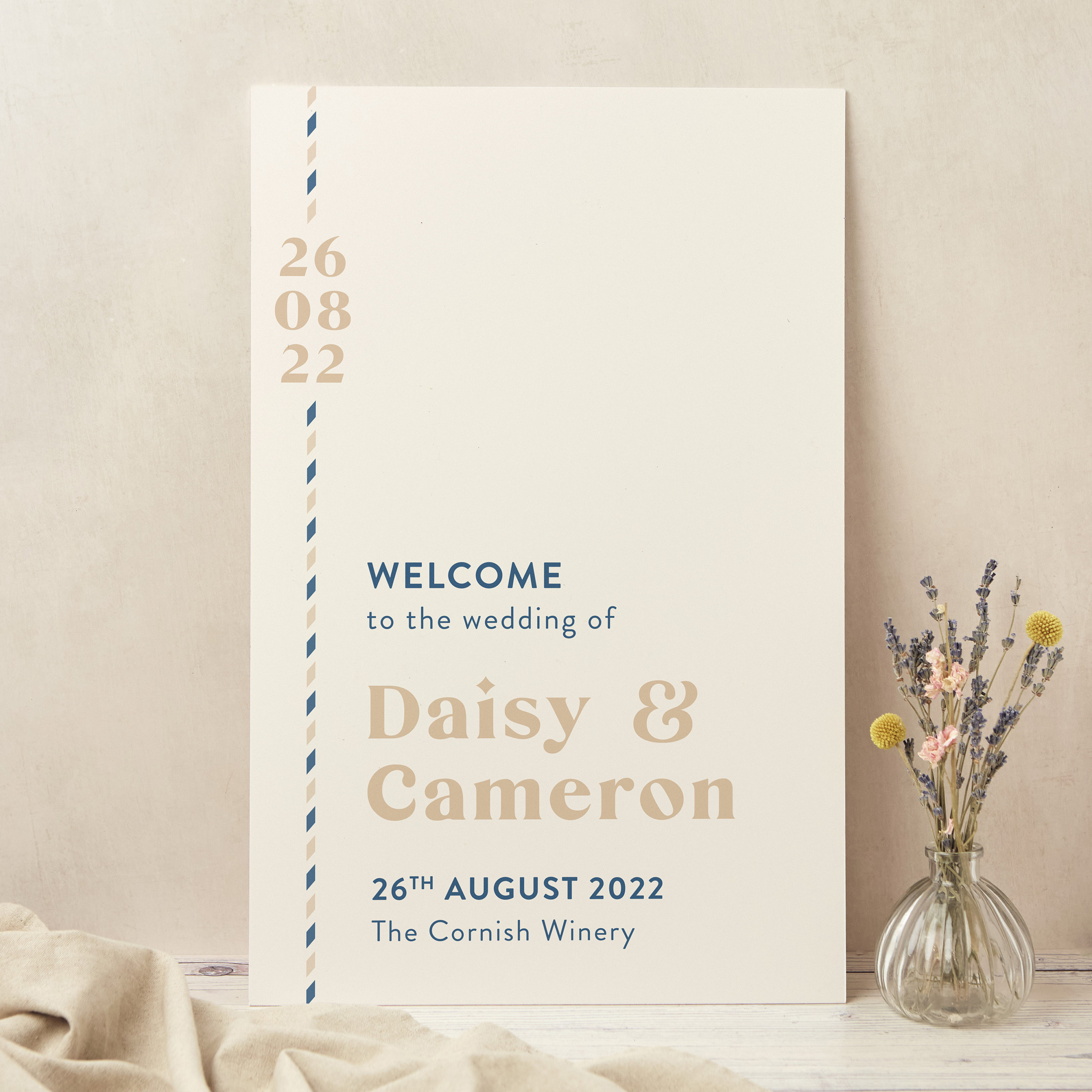 Wedding Welcome Sign, Custom Large Board, Printed, Muted Travel