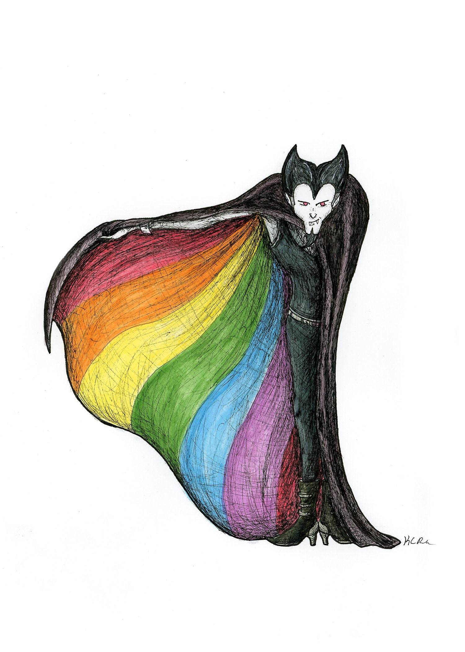 Pride Monsters Gay Dracula Vampire Horror Fantasy LGBTQ Art Print Etsy