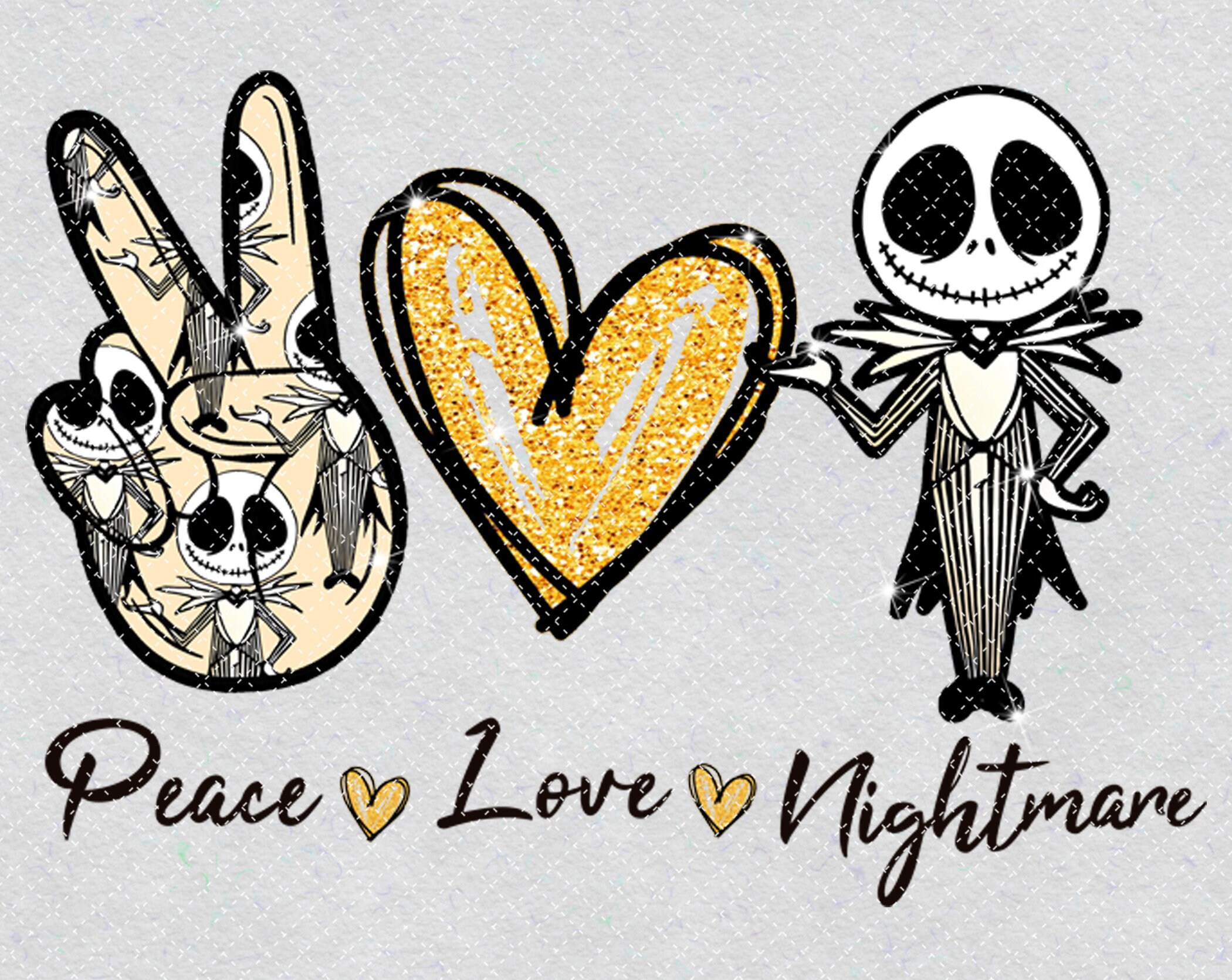 Peace Love Nightmare Before Png Jack Skellington Halloween Etsy