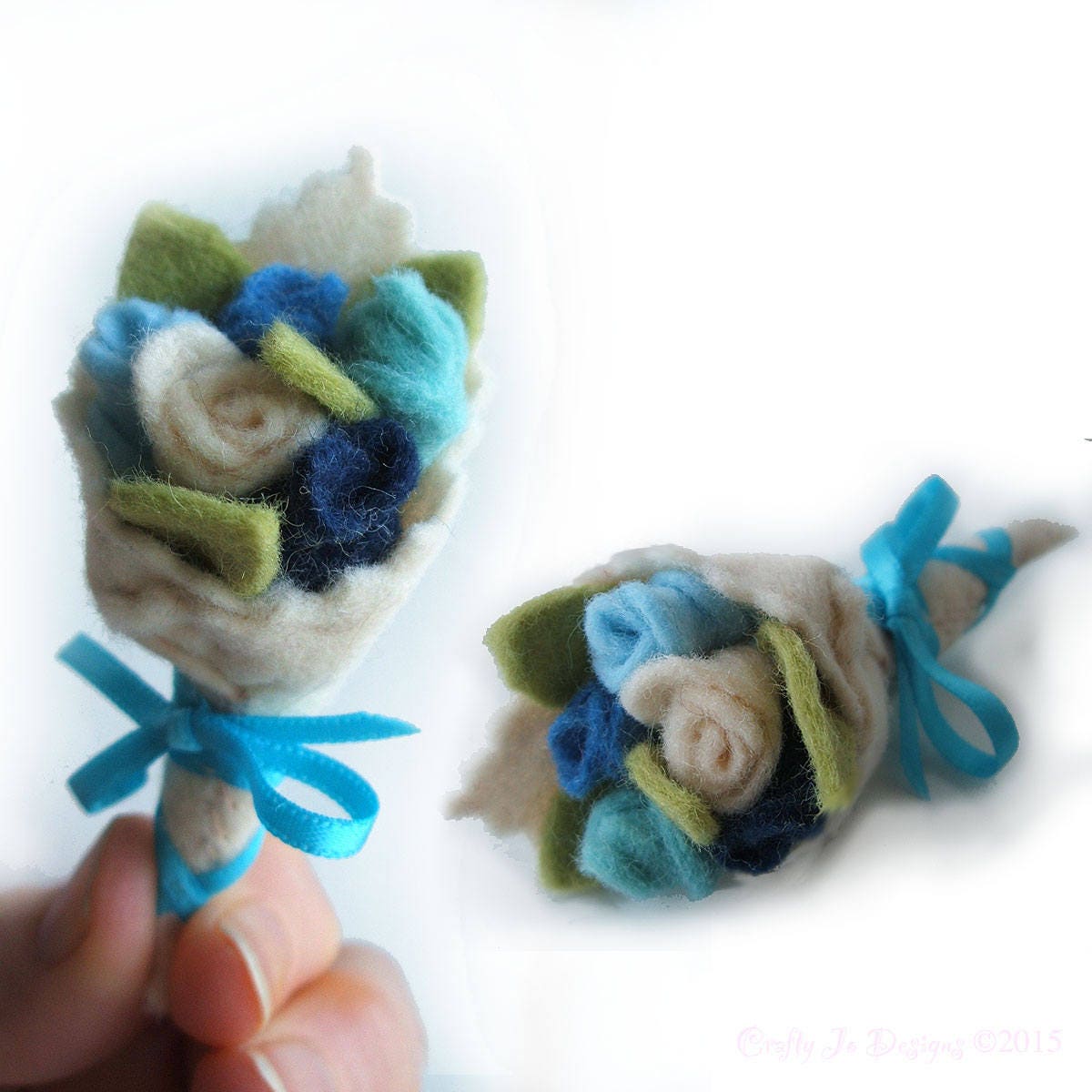 Blue Rose Felt Posy Brooch, Something Flower Bouquet Boutonniere, Mother’s Day Gift, Keepsake Wedding Favour