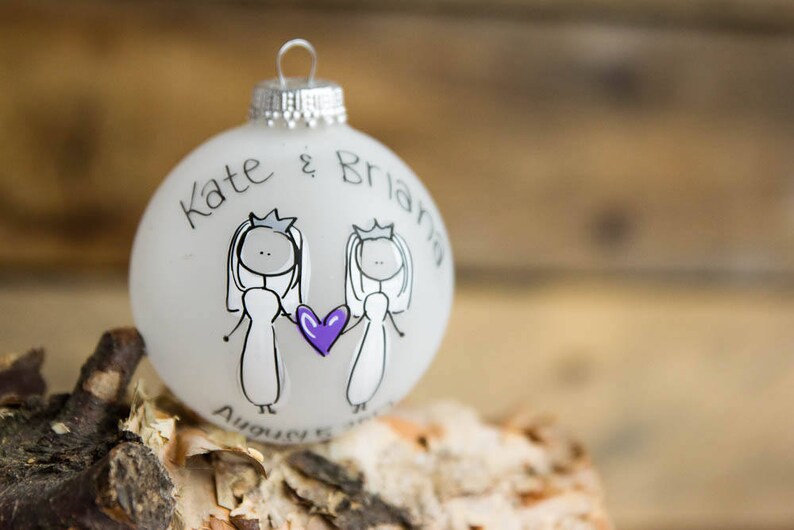 Gay Lesbian Bride Groom Wedding Ornament Personalized For Etsy