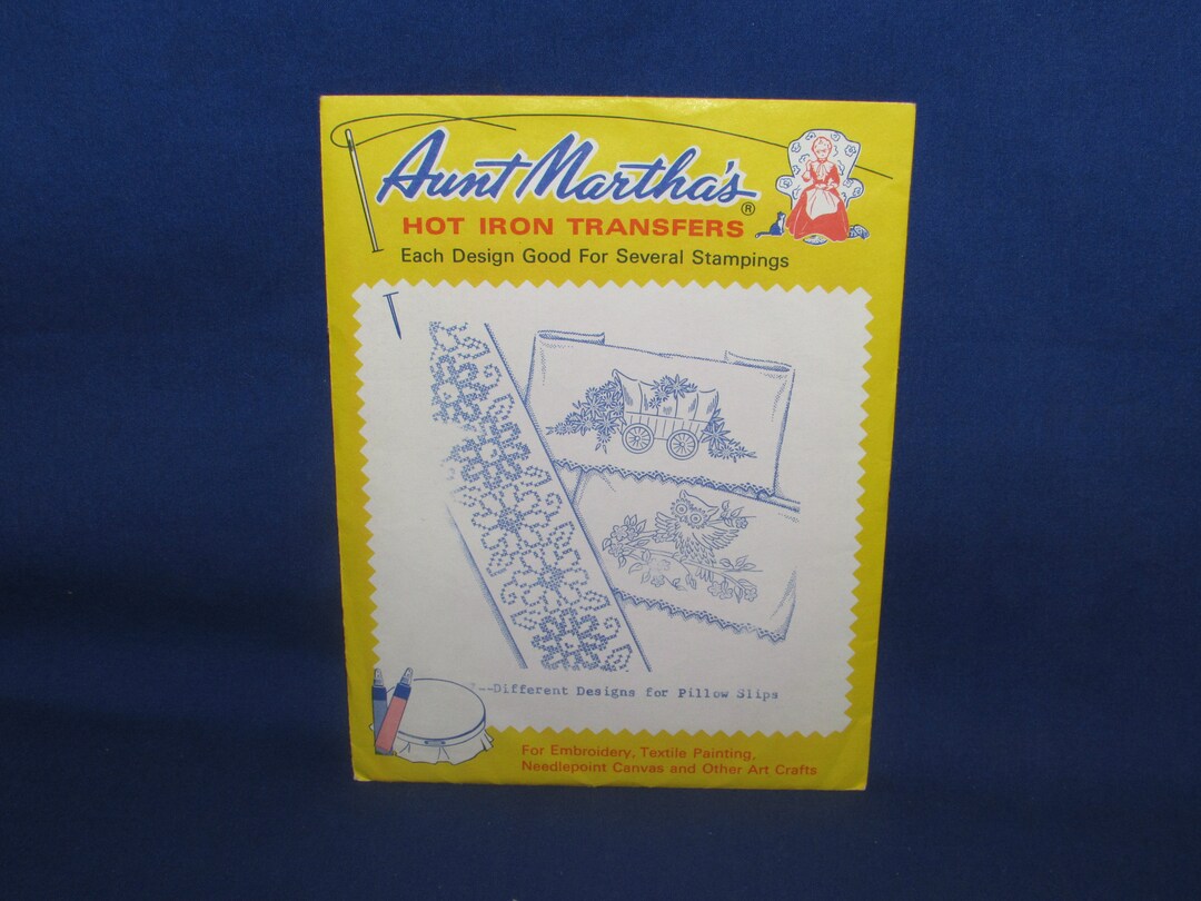 HOT IRON TRANSFERS Aunt Marthas Designs For Pillow Slips Free Shipping Etsy