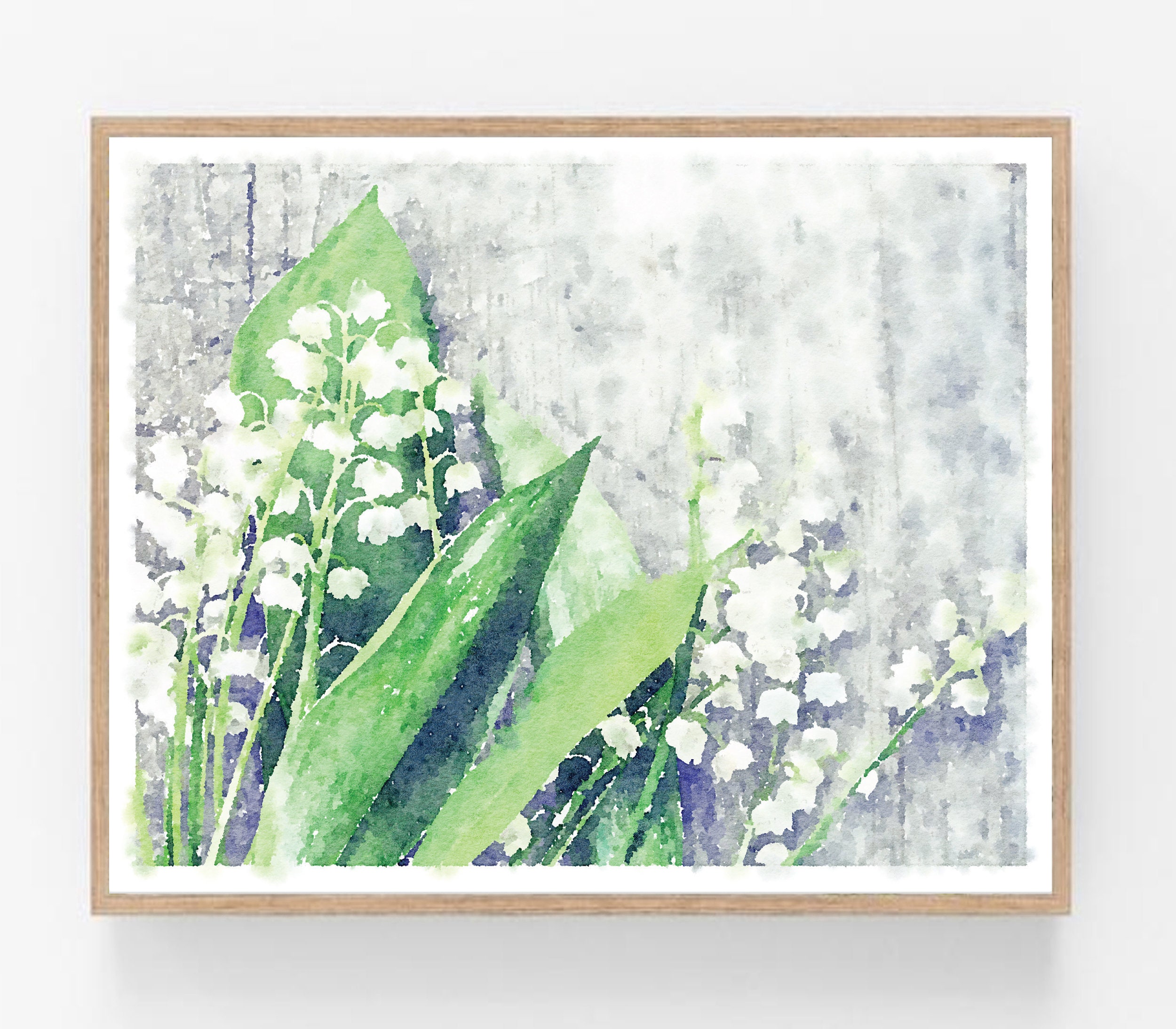 Lily Of The Valley Watercolor Wall Art Digital Printable Etsy