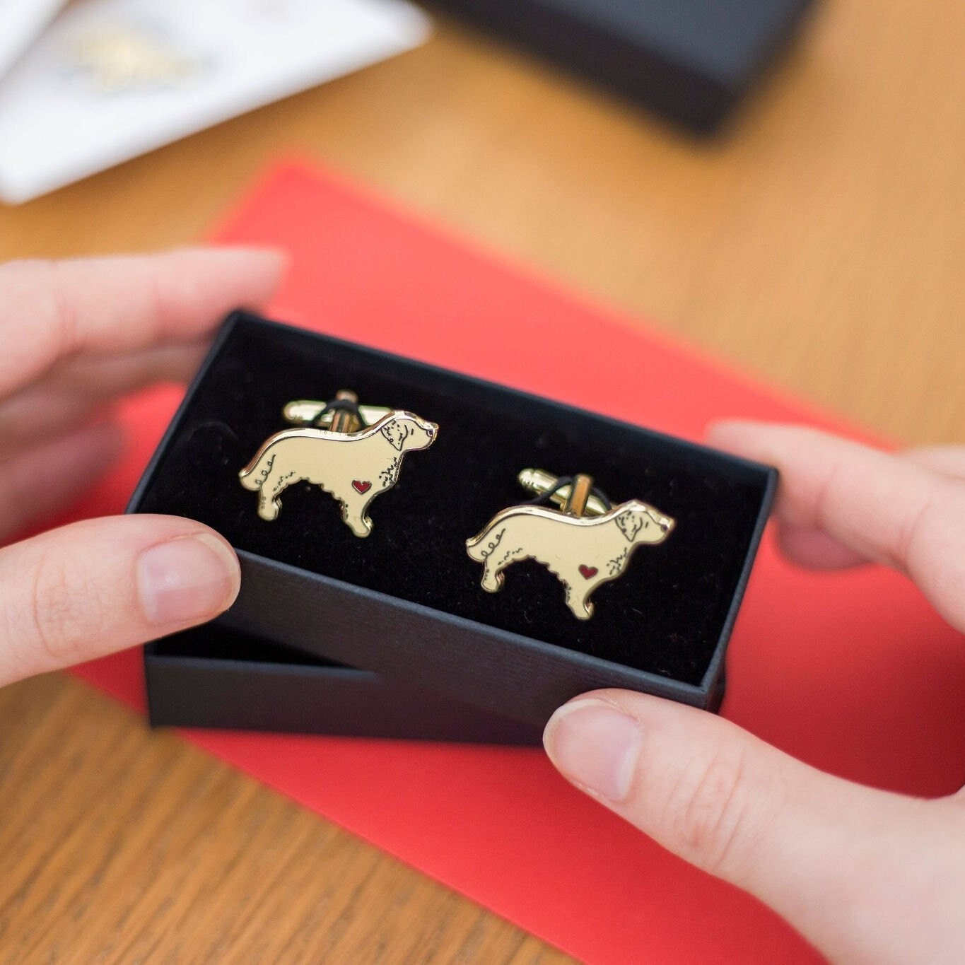 Golden Retriever Dog Enamel Cufflinks