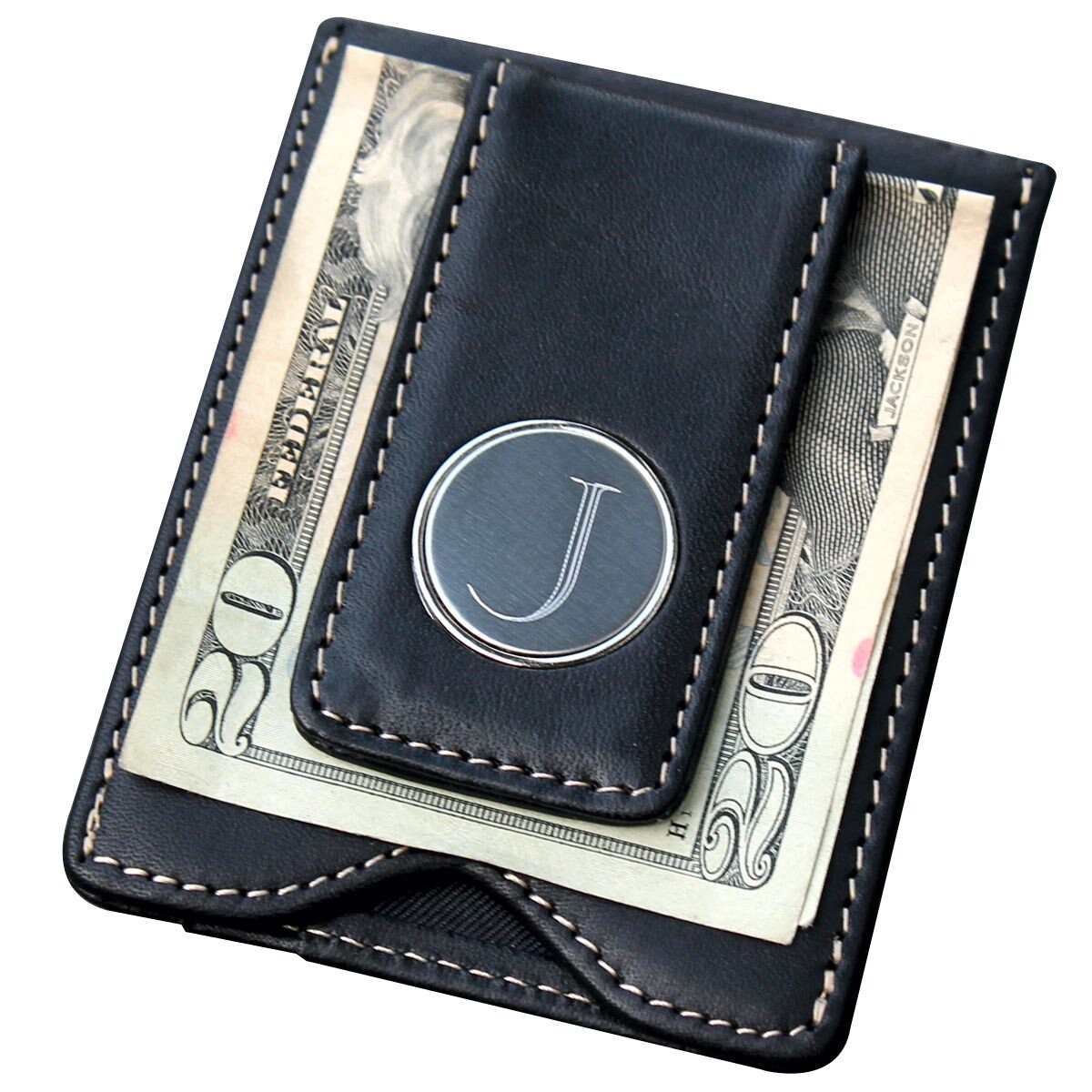Money Clip with Wallet, Personalized Money Clip Wallet Minimalist, Monogram Money Clip Wallet, Custom Money Clip Wallet, Wallet with Clip