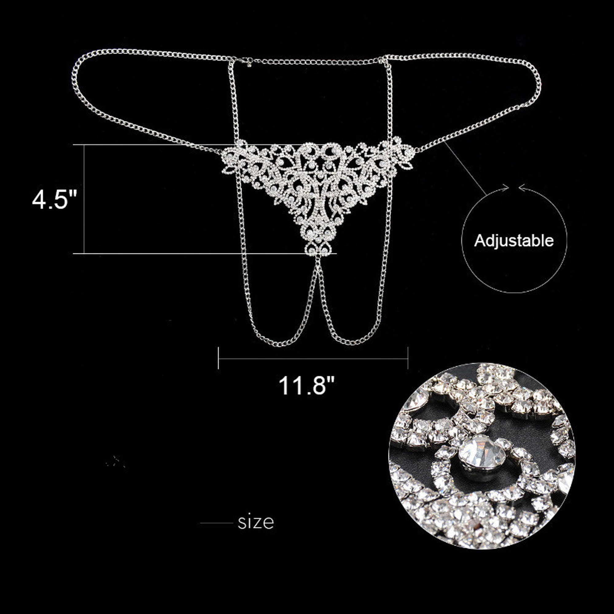 Sexy Body Chain Rhinestone Thong Bikini Jewellery For Women Etsy