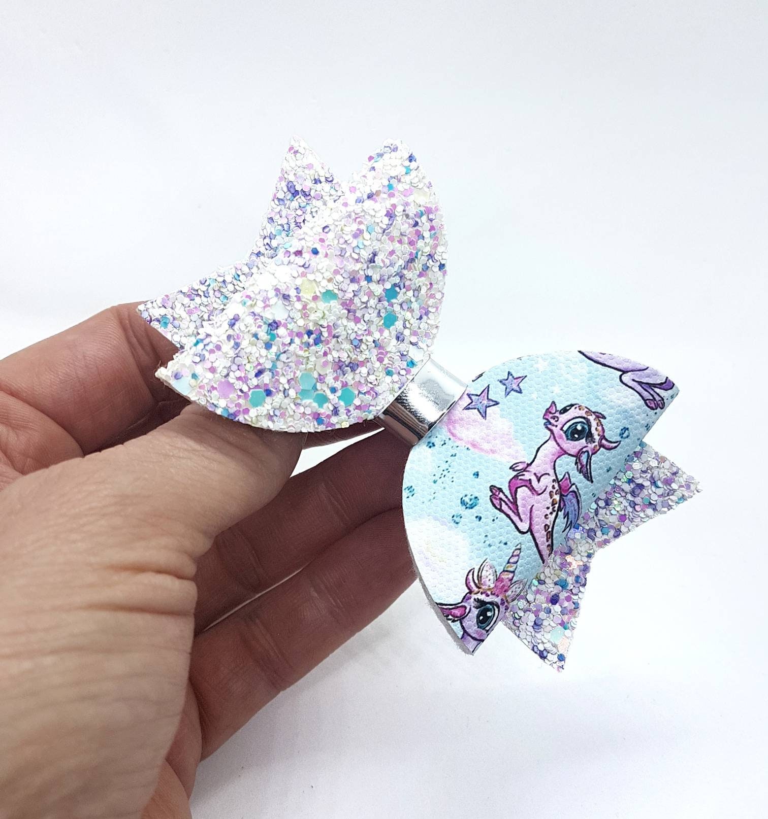 Hair Bows, Fairy Tail Cute Baby Headband, Lilac Clip, Glitter Gifts For Her, Toddler Bows