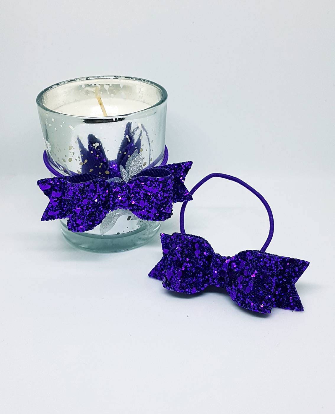 Purple Hair Bow Bobble, Glitter Bows, Purple Clips, Toddlers Ties, Halloween Bow, Baby Bows