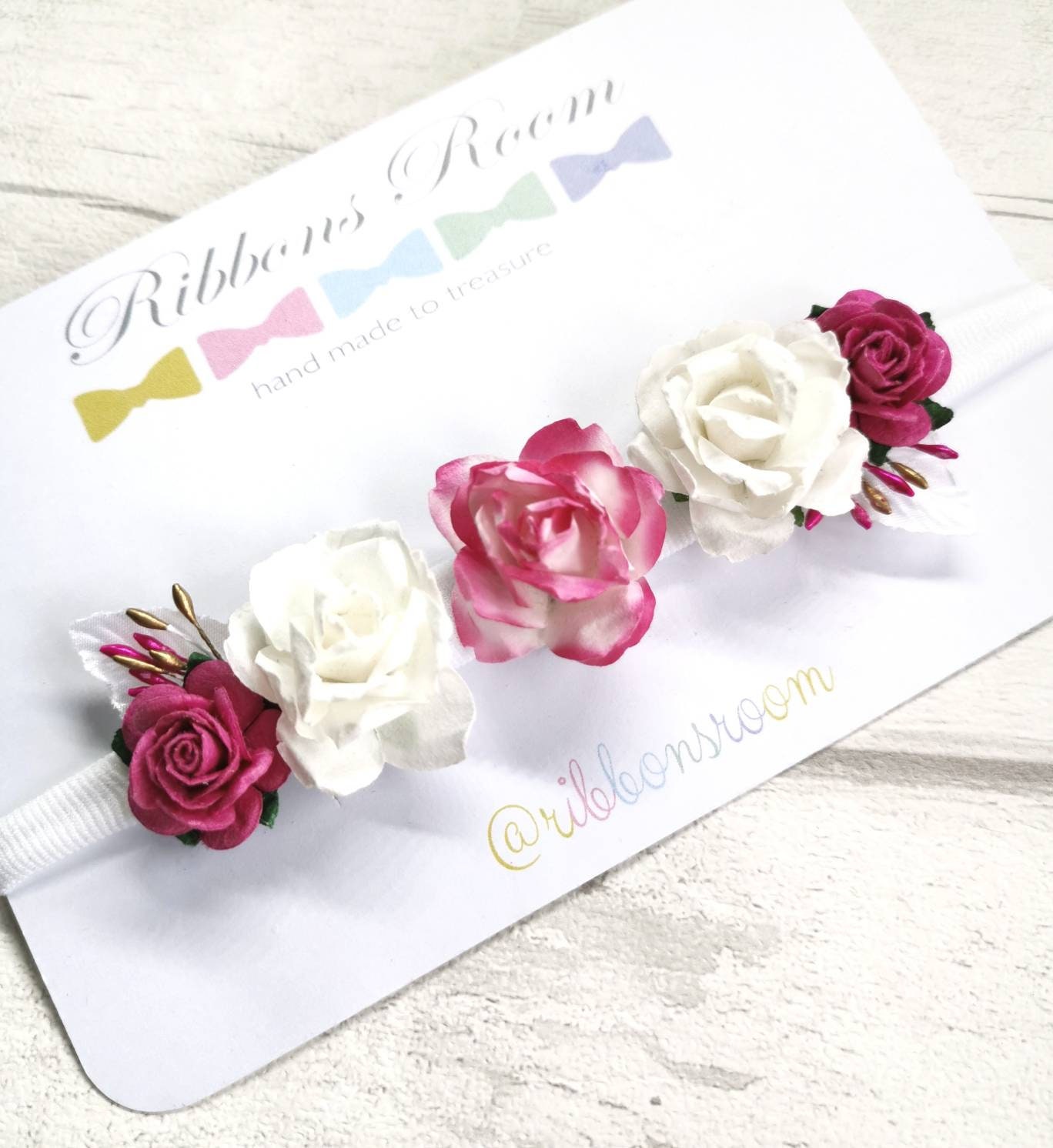 White & Pink Flower Crown Headband, Wedding, Baby Crown, Girl Bridesmaid Newborn Photo Prop