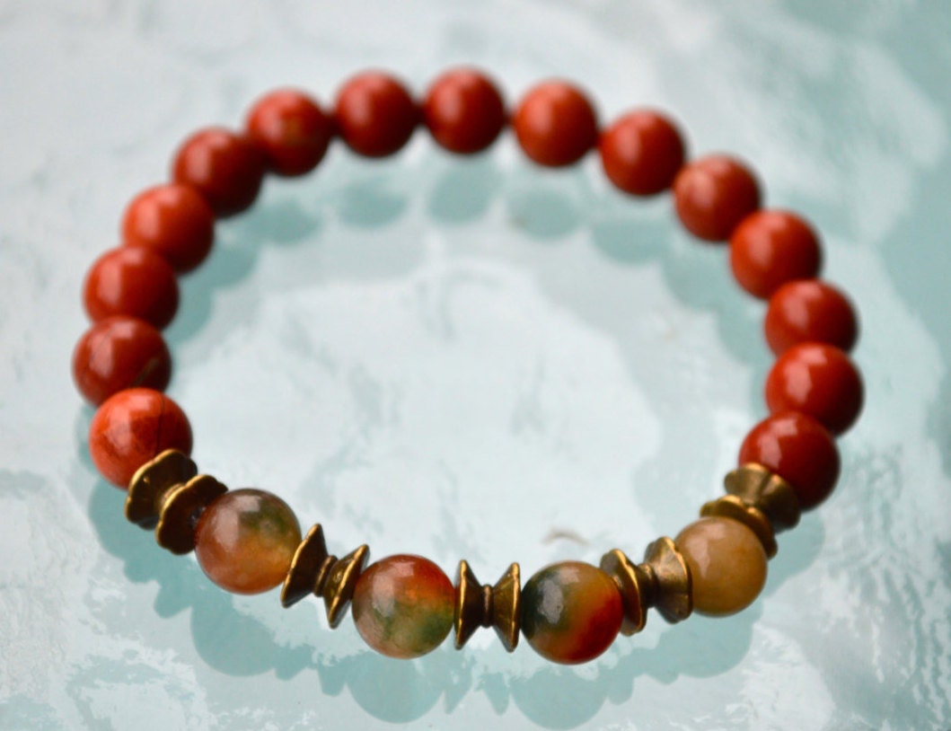 Jaspe rouge jade main yoga poignet mala perles bracelet de guérison - pour l'insomnie mauvais rêves protection autonomisation poumons problème rénal anxiété
