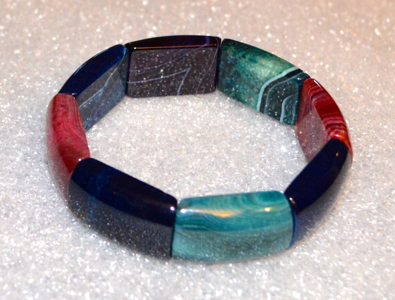 Bracelet de guérison enveloppant au poignet en agate naturelle magnifique en agate naturelle - Perles de guérison bouddhistes énergiques pour l'amour, protège contre le malheur et la créativité