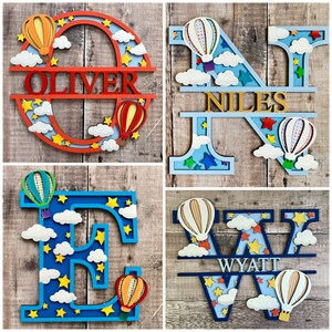 Hot Air Balloon Nursery Sign 2 Sizes Baby Name Wall Art Personalised And Hand Painted In Any