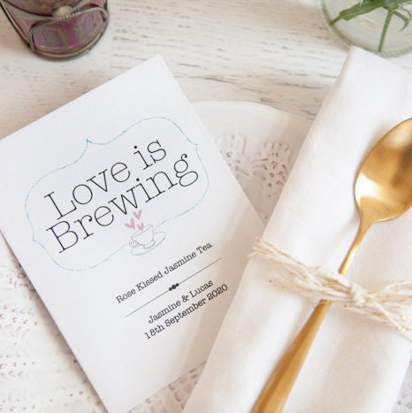10 Love Is Brewing Personalised Tea Packet Favours