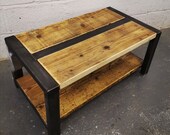 Industrial Chic Style Reclaimed Custom Coffee Table TV Unit with Shelf 658